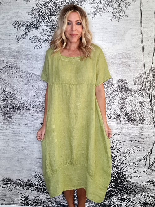 Lime best sale linen dress