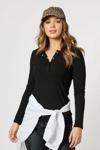 THREADZ_HENLEY RIB L/S TEE _ _ Ebony Boutique NZ