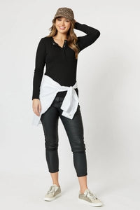 THREADZ_HENLEY RIB L/S TEE _ _ Ebony Boutique NZ