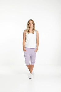 HOME LEE_3/4 APARTMENT PANTS PERIWINKLE WITH STRIPE X _ 3/4 APARTMENT PANTS PERIWINKLE WITH STRIPE X _ Ebony Boutique NZ