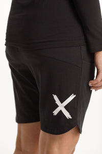 HOME-LEE_APARTMENT SHORTS BLACK WITH WHITE X _ APARTMENT SHORTS BLACK WITH WHITE X _ Ebony Boutique NZ