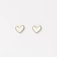HOME LEE_HEART STUD EARRINGS WHITE _ HEART STUD EARRINGS WHITE _ Ebony Boutique NZ