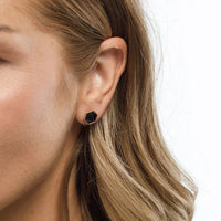 HOME LEE_HEXAGON STUD EARRINGS BLACK _ HEXAGON STUD EARRINGS BLACK _ Ebony Boutique NZ