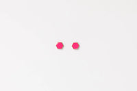 HOME LEE_HEXAGON STUD EARRINGS PINK _ HEXAGON STUD EARRINGS PINK _ Ebony Boutique NZ