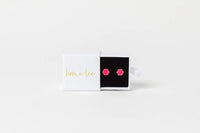 HOME LEE_HEXAGON STUD EARRINGS PINK _ HEXAGON STUD EARRINGS PINK _ Ebony Boutique NZ