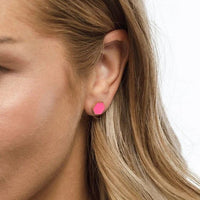 HOME LEE_HEXAGON STUD EARRINGS PINK _ HEXAGON STUD EARRINGS PINK _ Ebony Boutique NZ