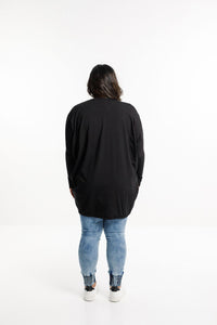 HOME LEE_LONG BATWING CARDI BLACK _ LONG BATWING CARDI BLACK _ Ebony Boutique NZ