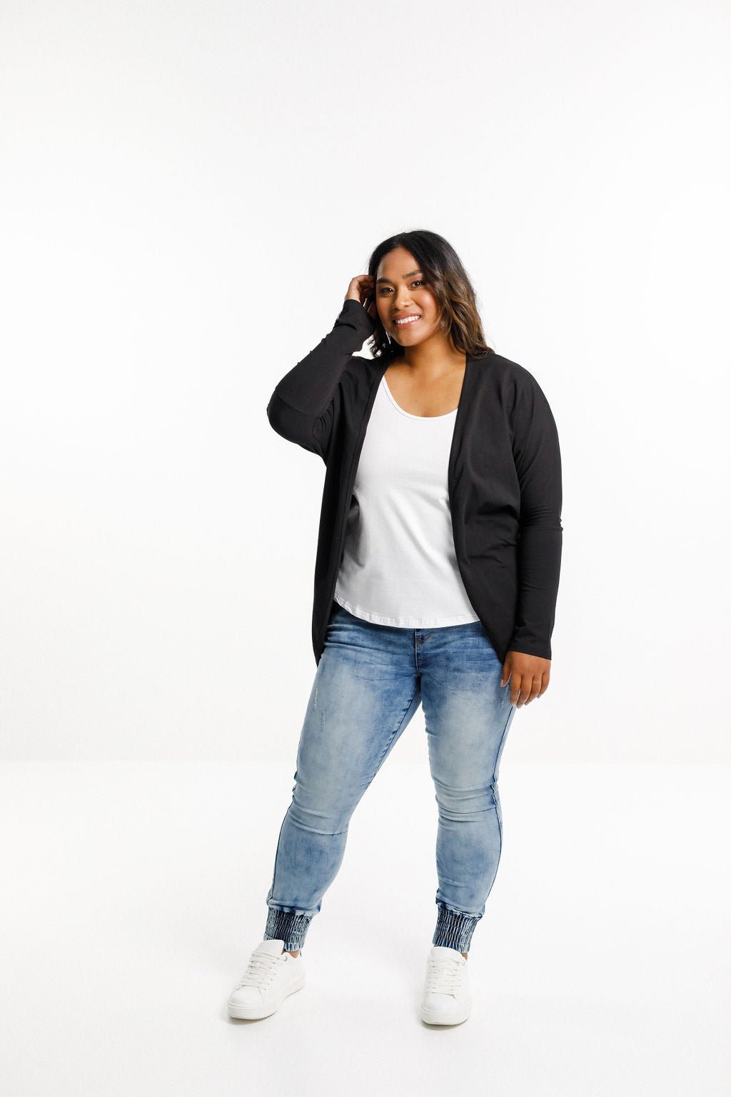 HOME LEE_LONG BATWING CARDI BLACK _ LONG BATWING CARDI BLACK _ Ebony Boutique NZ