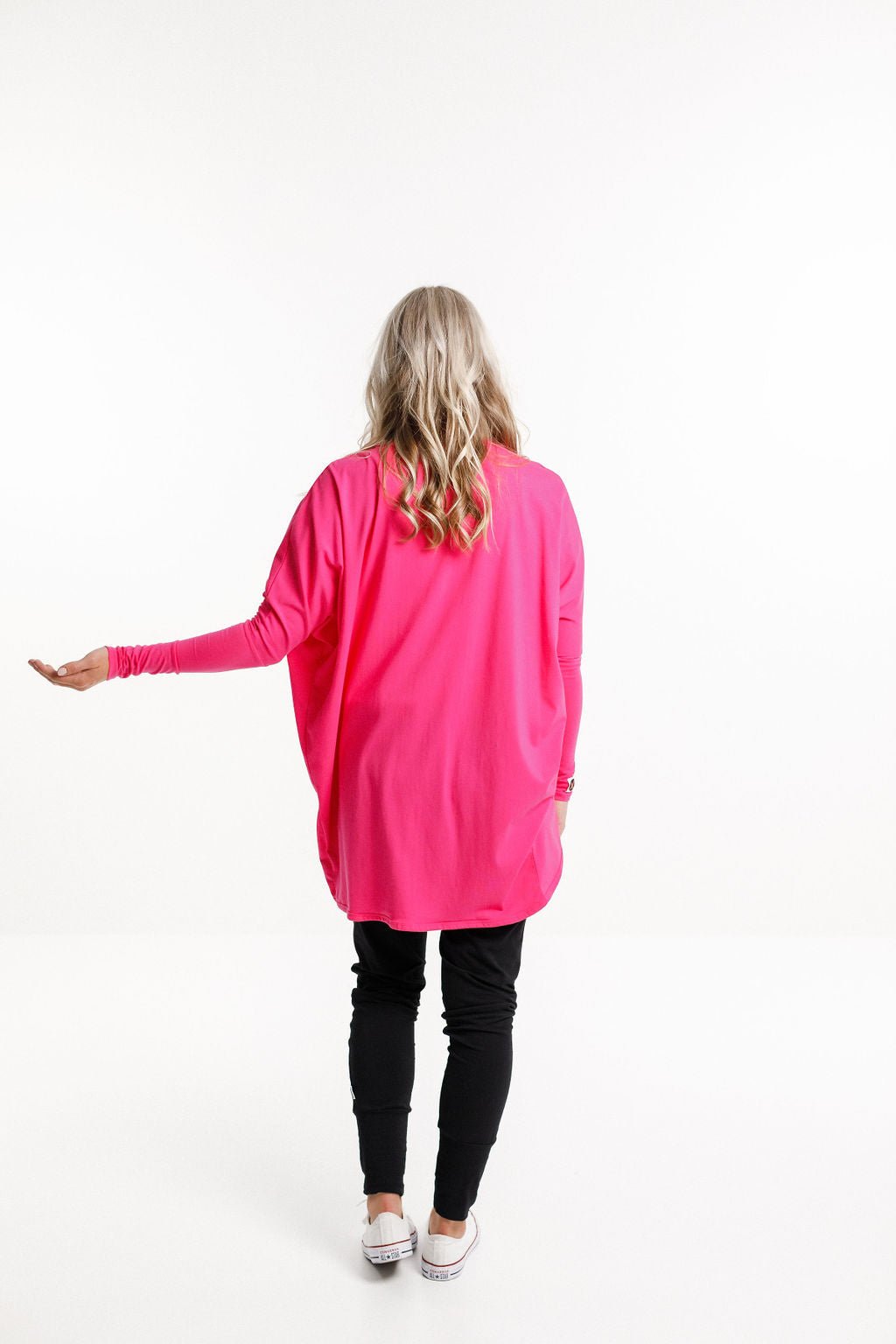 HOME LEE_LONG BATWING CARDI PINK _ LONG BATWING CARDI PINK _ Ebony Boutique NZ