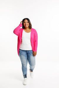 HOME LEE_LONG BATWING CARDI PINK _ LONG BATWING CARDI PINK _ Ebony Boutique NZ