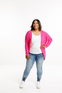 HOME LEE_LONG BATWING CARDI PINK _ LONG BATWING CARDI PINK _ Ebony Boutique NZ