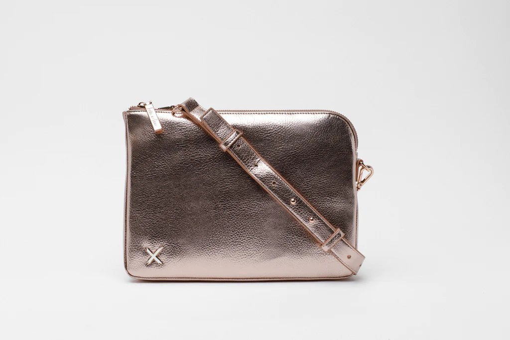Home Lee Bags Oversized Clutch Bag Rose Gold Ebony Boutique NZ