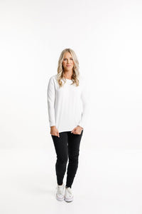 HOME LEE_TAYLOR TEE LONG SLEEVE WHITE _ TAYLOR TEE LONG SLEEVE WHITE _ Ebony Boutique NZ