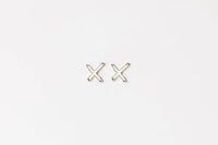 HOME LEE_X STUD EARRINGS WHITE _ X STUD EARRINGS WHITE _ Ebony Boutique NZ