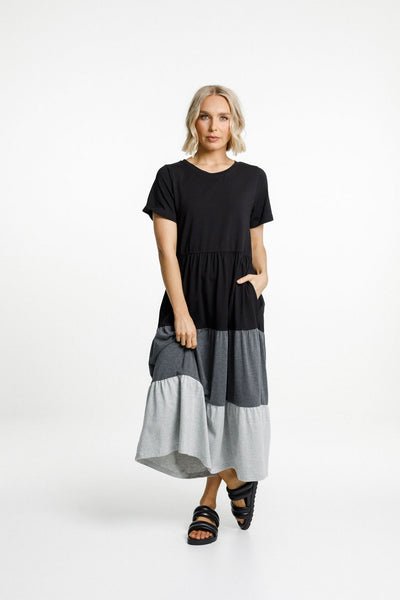 HOME-LEE_KENDALL DRES BLACK/CHARCOAL/GREY _ _ Ebony Boutique NZ
