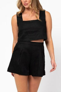 WHITE CLOSET_LINEN SHORTS WITH POCKETS _ _ Ebony Boutique NZ