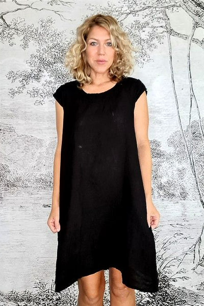 HELGA MAY_LINEN TIFFANY DRESS BLACK _ _ Ebony Boutique NZ