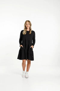 HOME-LEE_LONG SLEEVE KYLIE DRESS - BLACK _ _ Ebony Boutique NZ