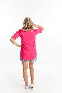 HOME-LEE_LONG TEE RASPBERRY _ _ Ebony Boutique NZ