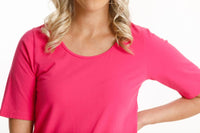 HOME-LEE_LONG TEE RASPBERRY _ _ Ebony Boutique NZ