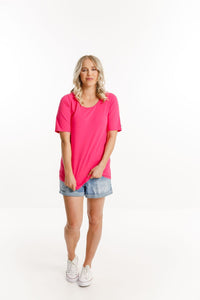HOME-LEE_LONG TEE RASPBERRY _ _ Ebony Boutique NZ
