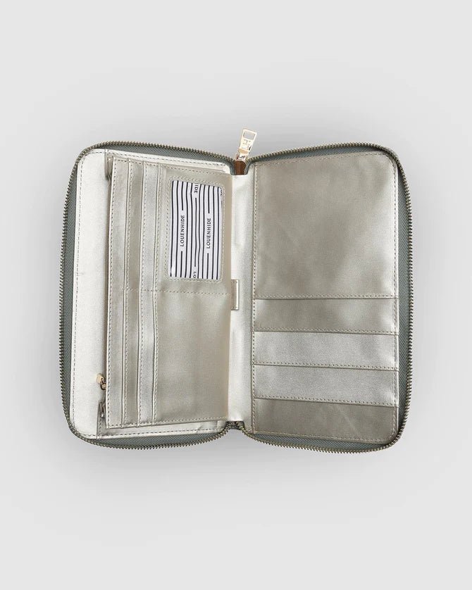 LOUENHIDE_ARABELLA TRAVEL WALLET SAGE GREEN _ ARABELLA TRAVEL WALLET SAGE GREEN _ Ebony Boutique NZ
