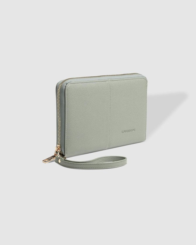 LOUENHIDE_ARABELLA TRAVEL WALLET SAGE GREEN _ ARABELLA TRAVEL WALLET SAGE GREEN _ Ebony Boutique NZ