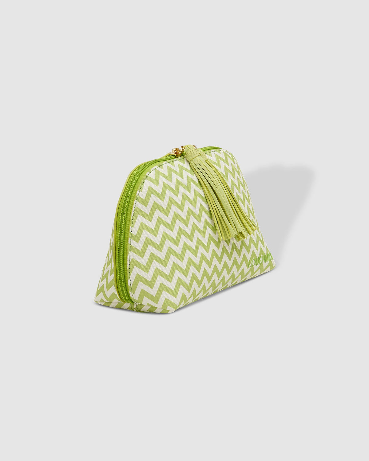 LOUENHIDE_BABY AUDREY MAKEUP BAG CHEVRON LIME _ BABY AUDREY MAKEUP BAG CHEVRON LIME _ Ebony Boutique NZ