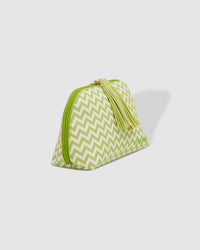 LOUENHIDE_BABY AUDREY MAKEUP BAG CHEVRON LIME _ BABY AUDREY MAKEUP BAG CHEVRON LIME _ Ebony Boutique NZ