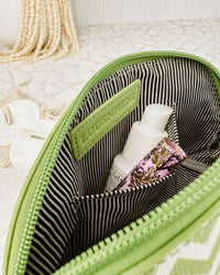 LOUENHIDE_BABY AUDREY MAKEUP BAG CHEVRON LIME _ BABY AUDREY MAKEUP BAG CHEVRON LIME _ Ebony Boutique NZ