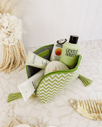 LOUENHIDE_BABY AUDREY MAKEUP BAG CHEVRON LIME _ BABY AUDREY MAKEUP BAG CHEVRON LIME _ Ebony Boutique NZ