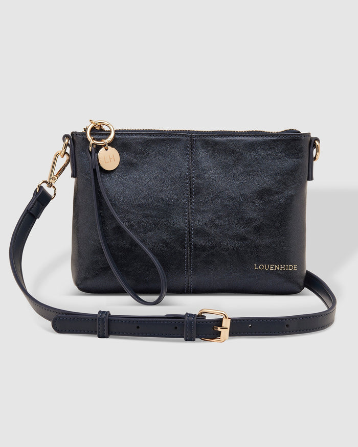 LOUENHIDE_BABY SOPHIE CROSSBODY BAG METALLIC NAVY _ BABY SOPHIE CROSSBODY BAG METALLIC NAVY _ Ebony Boutique NZ