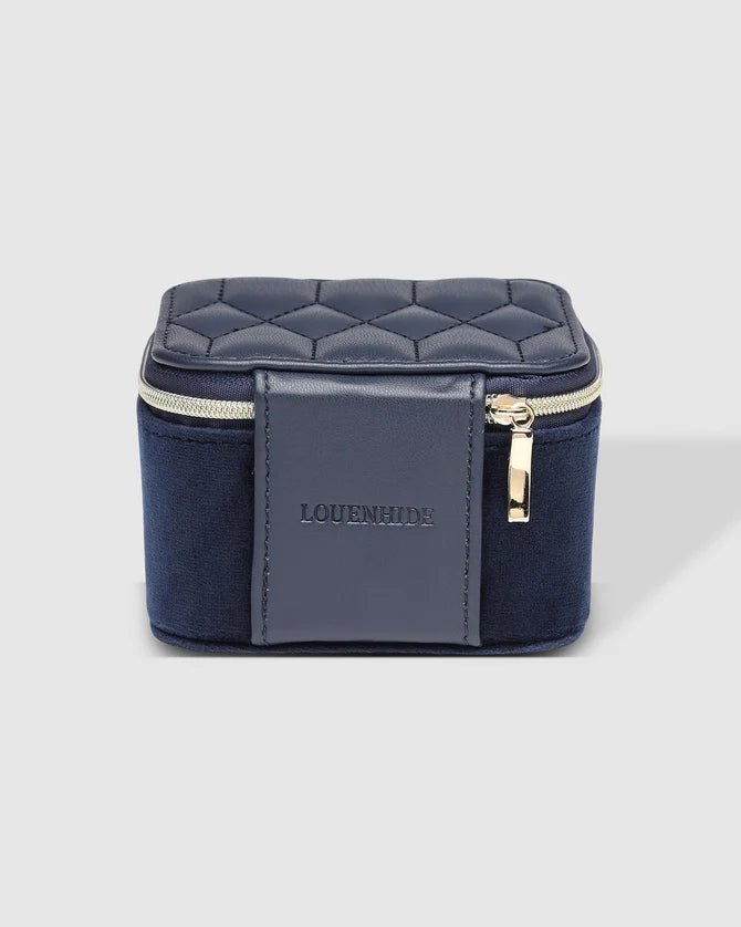 LOUENHIDE_BEAU JEWELLERY BOX VELVET NAVY _ BEAU JEWELLERY BOX VELVET NAVY _ Ebony Boutique NZ