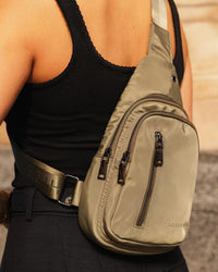 LOUENHIDE_BOYD NYLON SLING BAG KHAKI _ BOYD NYLON SLING BAG KHAKI _ Ebony Boutique NZ