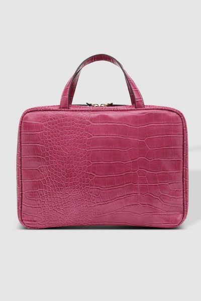 LOUENHIDE_EMMA COSMETIC CASE CROC MAGENTA _ EMMA COSMETIC CASE CROC MAGENTA _ Ebony Boutique NZ