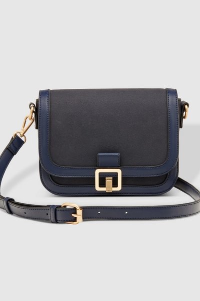 LOUENHIDE_GLADSTONE CROSSBODY BAG SUEDE NAVY _ GLADSTONE CROSSBODY BAG SUEDE NAVY _ Ebony Boutique NZ