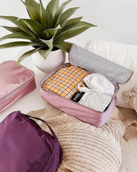 LOUENHIDE_MADRAS 3 PIECE PACKING CUBE SET PINK _ MADRAS 3 PIECE PACKING CUBE SET PINK _ Ebony Boutique NZ