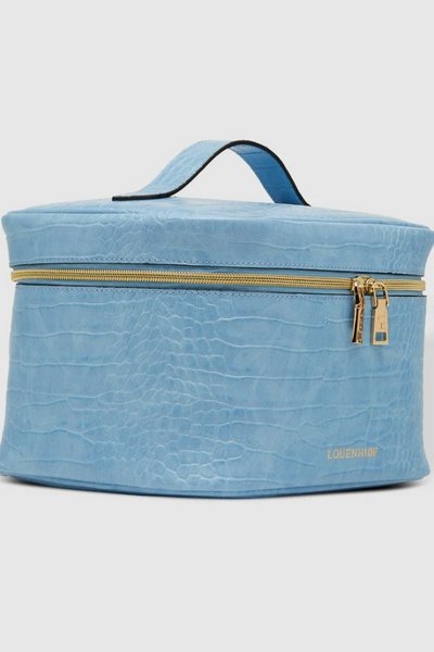 LOUENHIDE_MADRID COSMETIC CASE CROC CHAMBRAY _ MADRID COSMETIC CASE CROC CHAMBRAY _ Ebony Boutique NZ