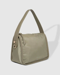 LOUENHIDE_MILAN NYLON CROSSBODY BAG KHAKI _ MILAN NYLON CROSSBODY BAG KHAKI _ Ebony Boutique NZ