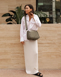 LOUENHIDE_MILAN NYLON CROSSBODY BAG KHAKI _ MILAN NYLON CROSSBODY BAG KHAKI _ Ebony Boutique NZ