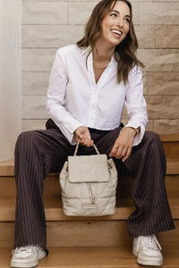 LOUENHIDE_NIXON MINI BACKPACK PUFFER STONE _ NIXON MINI BACKPACK PUFFER STONE _ Ebony Boutique NZ