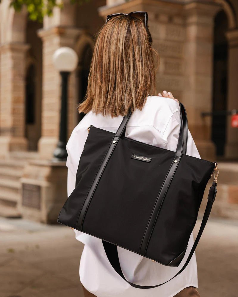 LOUENHIDE_NORA NYLON TOTE BAG BLACK _ NORA NYLON TOTE BAG BLACK _ Ebony Boutique NZ