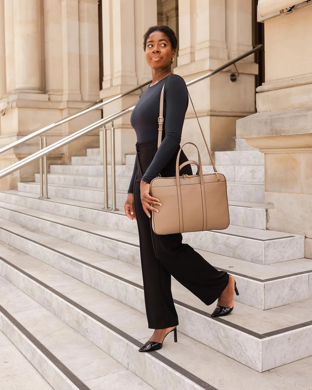 LOUENHIDE_ORLEANS LAPTOP BAG STONE _ ORLEANS LAPTOP BAG STONE _ Ebony Boutique NZ