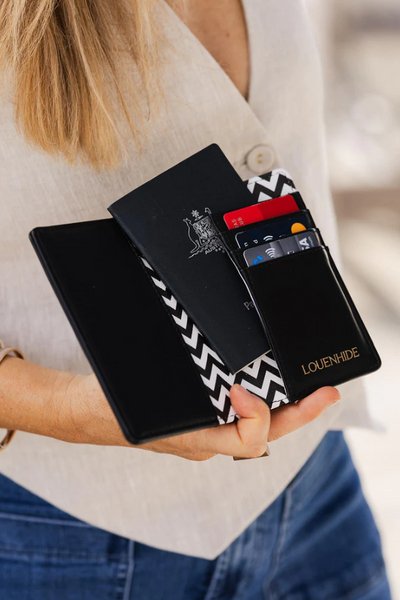 LOUENHIDE_PEPPER PASSPORT HOLDER BLACK _ PEPPER PASSPORT HOLDER BLACK _ Ebony Boutique NZ