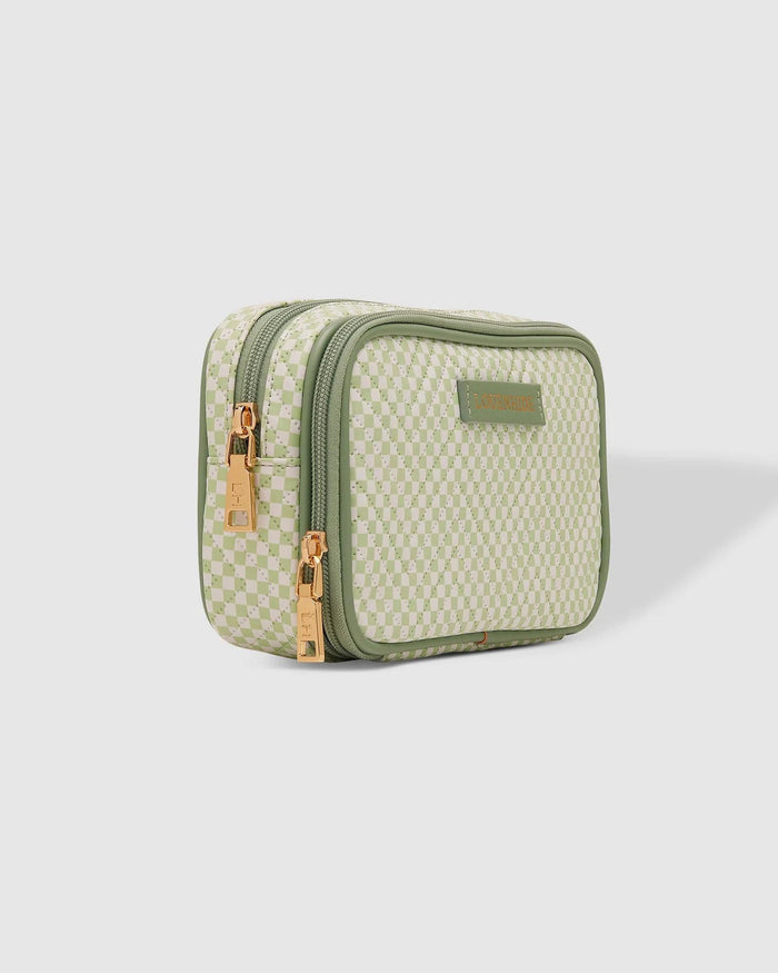 LOUENHIDE_ROSIE CHEVRON MAKEUP CASE SEAFOAM _ ROSIE CHEVRON MAKEUP CASE SEAFOAM _ Ebony Boutique NZ