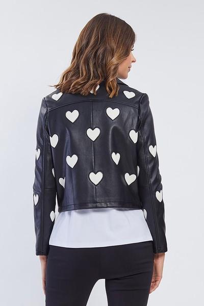 Maje leather jacket on sale hearts