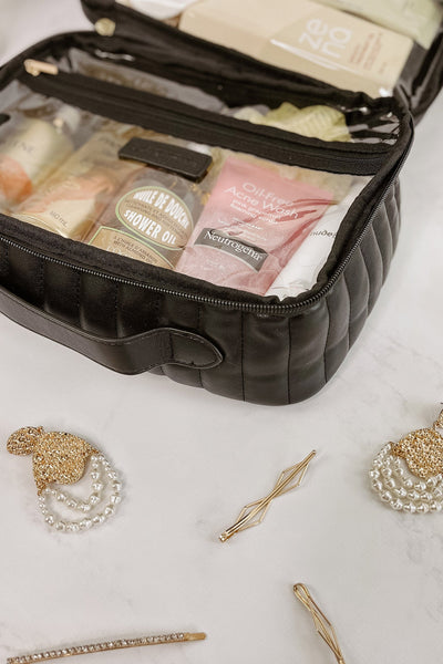 LOUENHIDE_MAGGIE COSMETIC CASE RECYCLED BLACK _ _ Ebony Boutique NZ