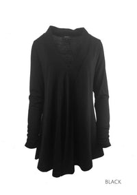 EBONY_WOMENS 100% MERINO WOOL (210) LONG SLEEVE CHIC DRAPE CARDIGAN _ _ Ebony Boutique NZ