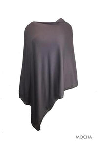 EBONY_WOMENS 100% MERINO WOOL EASY STYLE LAYER PONCHO WITH CHIFFON _ _ Ebony Boutique NZ