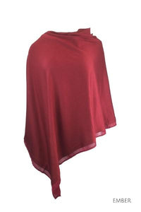 EBONY_WOMENS 100% MERINO WOOL EASY STYLE LAYER PONCHO WITH CHIFFON _ _ Ebony Boutique NZ